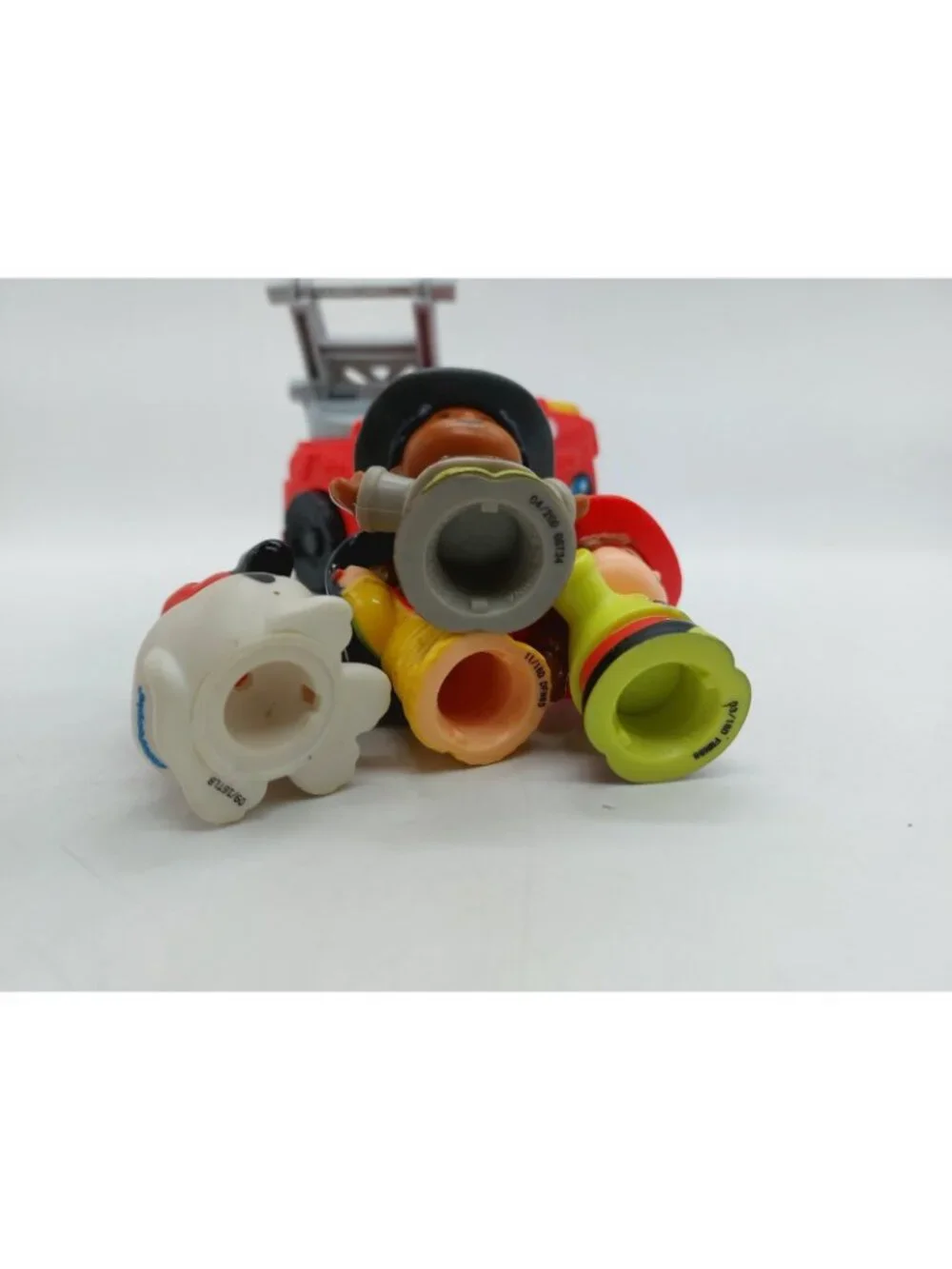 Fisher Price Little Rescue Fire Truck Ladder 1 Dog 2 Fireman 1 Firewoman Lot